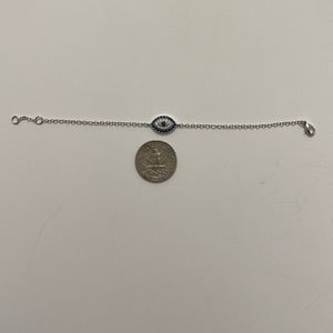 Elegant Silver and Blue Evil Eye Bracelet